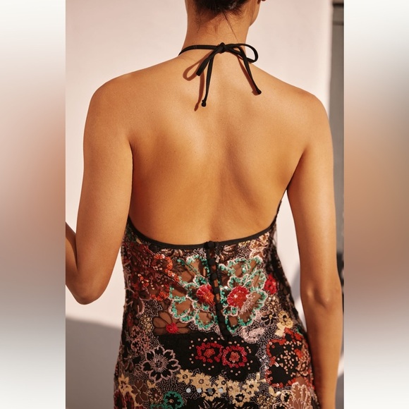 NEW WITH TAGS AGUA BENDITA SARI HALTER MAXI DRESS - Picture 4 of 9